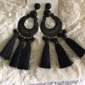Gorgeous black tassel earrings